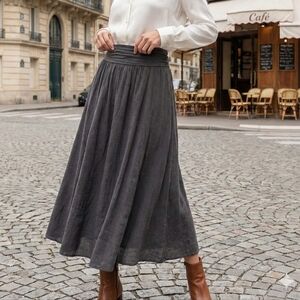 Mado Et Les Autres Viscose Gray Foldover Skirt